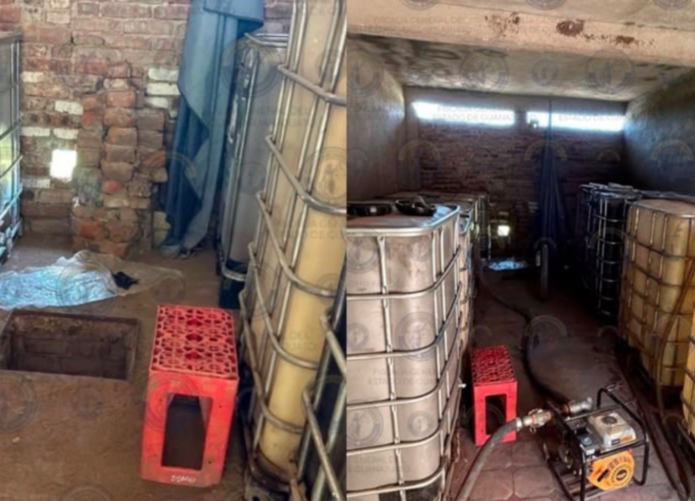 Fiscalía asegura 8 mil 200 litros de hidrocarburo durante cateo en Romita